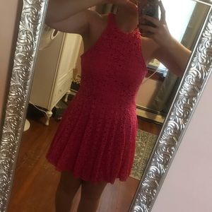 Pink Lace Skater Dress